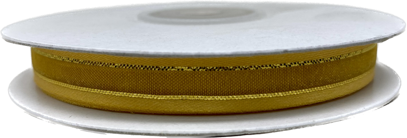 Load image into Gallery viewer, 3/8&quot; Sheer Organza Ribbon w/ Satin &amp; Metallic Edges (25 Yds)
