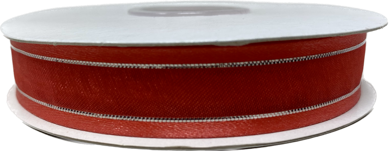 Load image into Gallery viewer, 5/8&quot; Sheer Organza Ribbon w/ Satin &amp; Metallic Edges (25 Yds)

