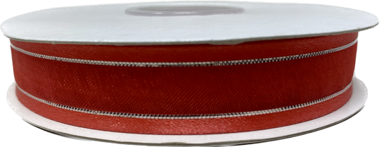 5/8" Sheer Organza Ribbon w/ Satin & Metallic Edges (25 Yds)
