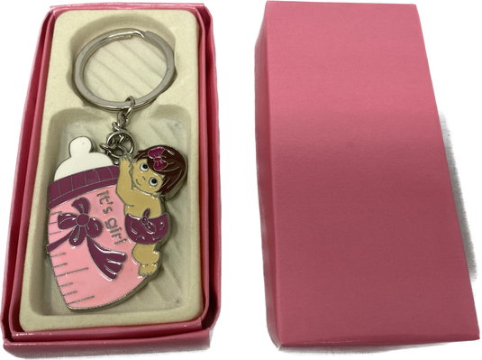 CLEARANCE - Solid Metal Keychain Favors - Baby Shower Design #8015 (12 Pcs)