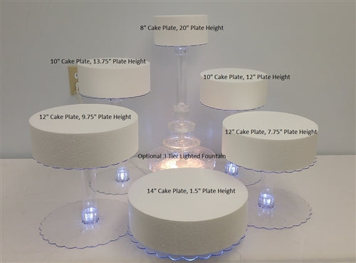 Load image into Gallery viewer, Multi Tier Wedding Cake Stand with LED Lights - 6 Tier (1 Set)
