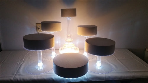 Multi Tier Wedding Cake Stand with LED Lights - 6 Tier (1 Set)