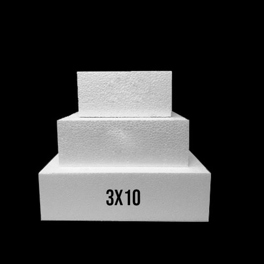 Foam Dummy Cakes - SQUARE - 3H" x 10" (1 Pc)