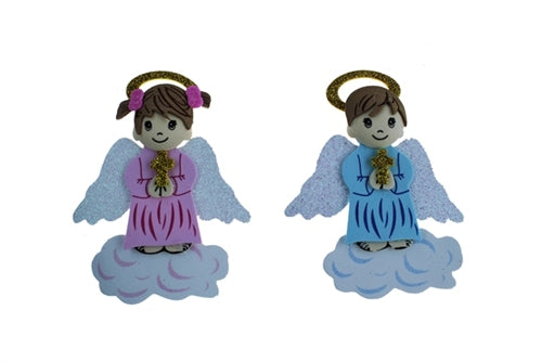 Load image into Gallery viewer, 5&quot; Angel w/ Halo &amp; Cross on Clouds Fomi (10 Pcs)
