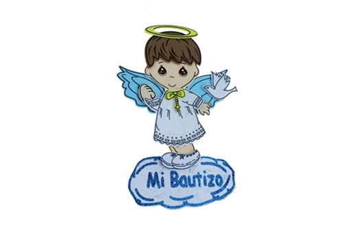 Load image into Gallery viewer, 9.5&quot; Angel w/ Halo, Dove &amp; &quot;Mi Bautizo&quot; Fomi (10 Pcs)
