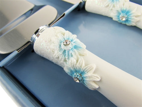 Premium Sunflower Design Cake Knife Set - Stainless Steel (1 Set)