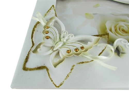 Libro de invitados con diseño de mariposa de primera calidad (1)