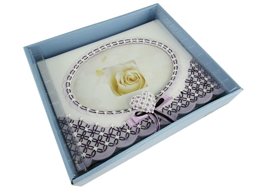 Premium Quinceanera Satin & Diamond Floral Guest Book (Spanish) (1 Pc)