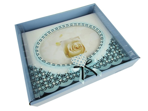 Marco de fotos con diseño floral satinado y diamante de primera calidad Libro de visitas (1)