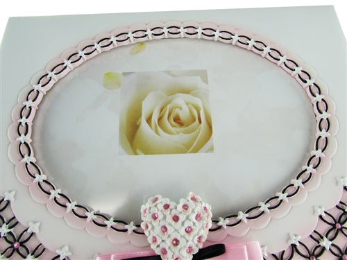 Premium Quinceanera Satin & Diamond Floral Guest Book (Spanish) (1 Pc)