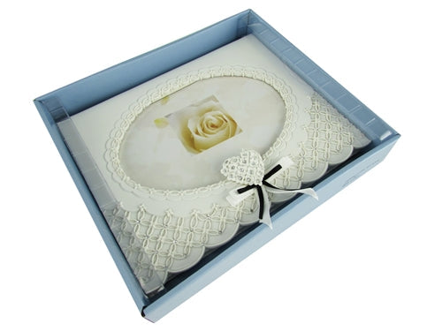 Premium Satin & Diamond Floral Design PICTURE FRAME Guest Book (1 Pc)
