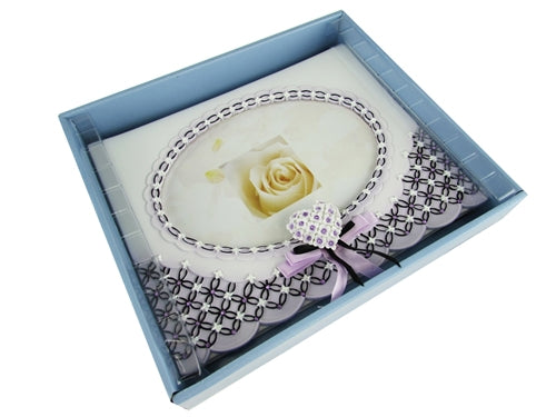 Load image into Gallery viewer, Premium Satin &amp; Diamond Floral Design PICTURE FRAME Guest Book (1 Pc)
