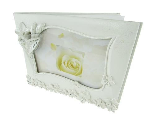 Premium Wedding PICTURE FRAME Guest Book - Star Flower Design (1)