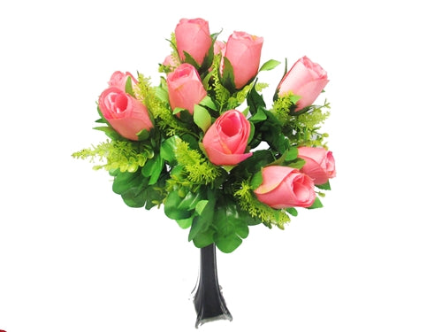 Load image into Gallery viewer, 18&quot; Rose Bud Bush w/ Greenery (1 Pc)
