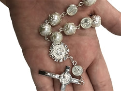 7" Designer Metallic Design Rosary Bracelet (12 Pcs)