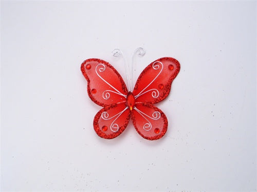 Mariposas transparentes de 3" con borde alambrado BRILLANTE (12)