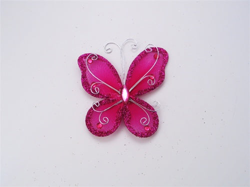 Mariposas transparentes de 3" con borde alambrado BRILLANTE (12)