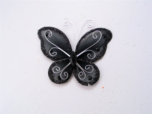 Load image into Gallery viewer, 3&quot; Sheer Butterflies w/ SPARKLING Wired Edge (12 Pcs)
