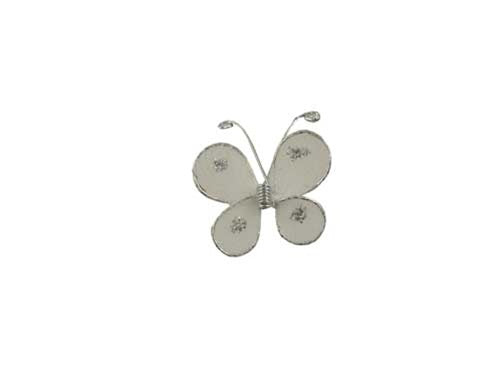 Mariposas transparentes de 1" con borde con alambre (12)
