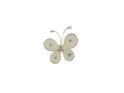 Mariposas transparentes de 1" con borde con alambre (12)