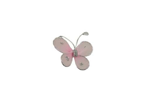 Mariposas transparentes de 1" con borde con alambre (12)