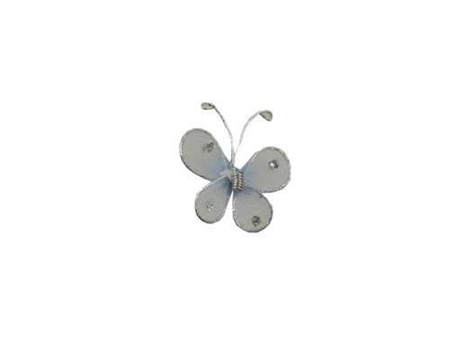 Mariposas transparentes de 1" con borde con alambre (12)