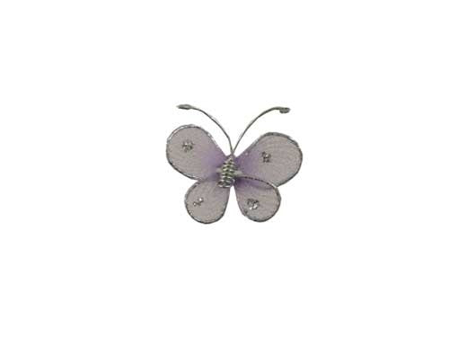 Mariposas transparentes de 1" con borde con alambre (12)