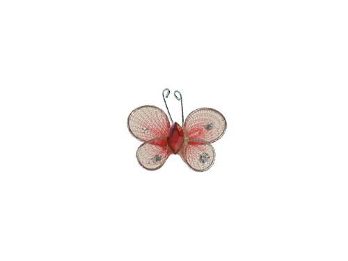 Mariposas transparentes de 1" con borde con alambre (12)