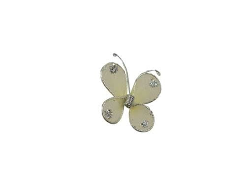 Mariposas transparentes de 1" con borde con alambre (12)