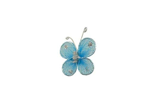 Mariposas transparentes de 1" con borde con alambre (12)