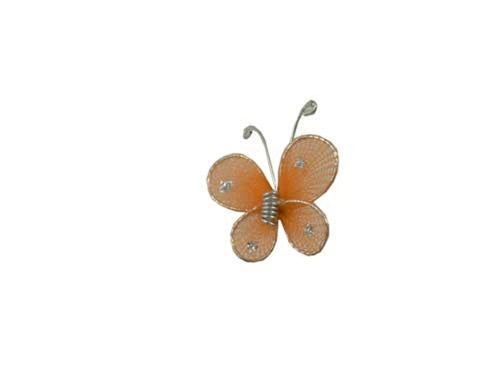 Mariposas transparentes de 1" con borde con alambre (12)