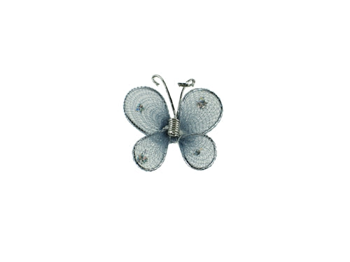 Mariposas transparentes de 1" con borde con alambre (12)
