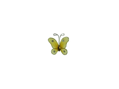 Mariposas transparentes de 1" con borde con alambre (12)