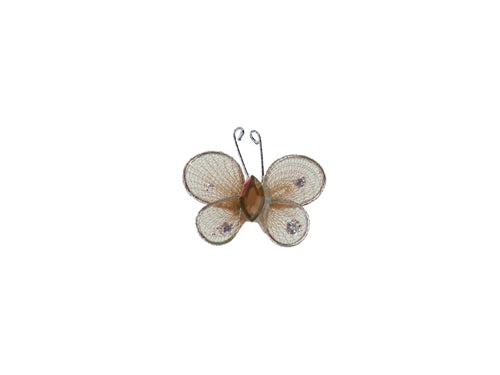 Mariposas transparentes de 1" con borde con alambre (12)
