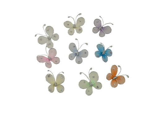 Load image into Gallery viewer, 1&quot; Sheer Butterflies w/ Wired Edge (12 Pcs)
