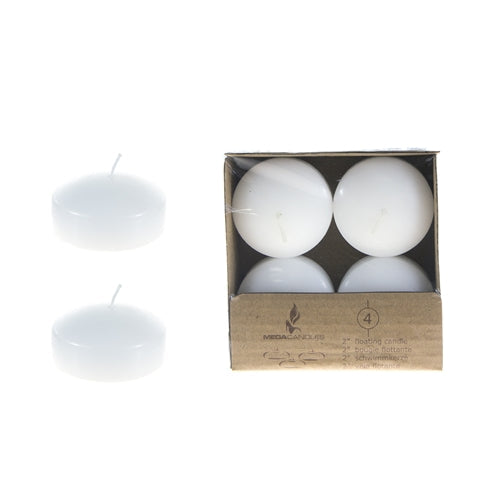 2" White Floating Candles (4 Pack)