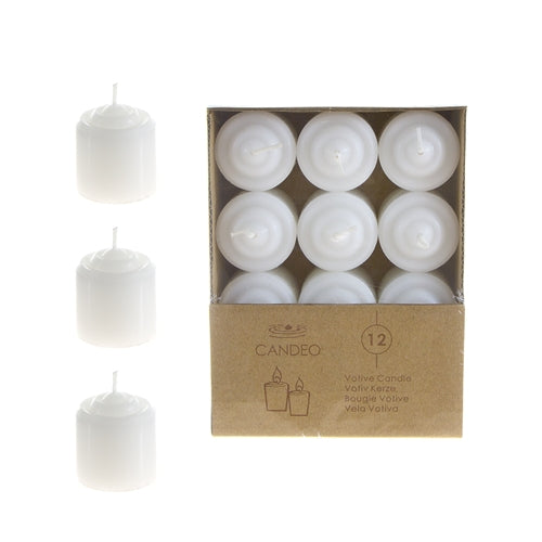 1.75" White Votive Candles (12 Pack)