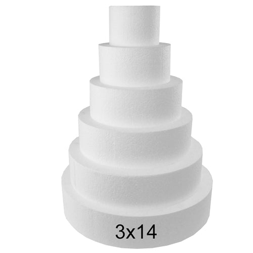 Load image into Gallery viewer, Foam Dummy Cakes - Round - 3&quot;H x 14&quot; (1 Pc)

