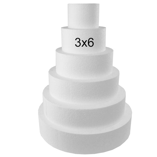 Foam Dummy Cakes - Round - 3"H x 6" (1 Pc)