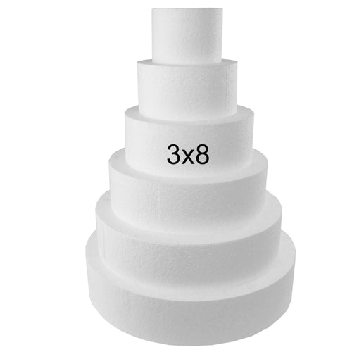 Foam Dummy Cakes - Round - 3"H x 8" (1 Pc)