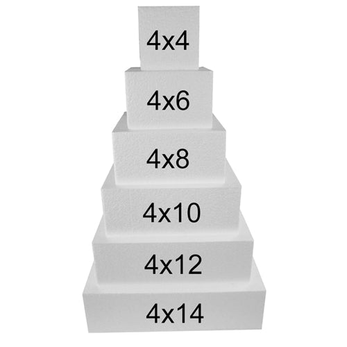 Foam Dummy Cakes - SQUARE- 4H" x 4" (1 Pc)