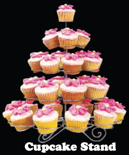 Soporte para cupcakes de 14" - Metal plateado - Capacidad para 41 cupcakes (1)