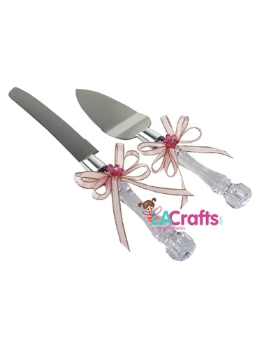 Load image into Gallery viewer, Cake Knife Set - Clear Handles (1 Set)
