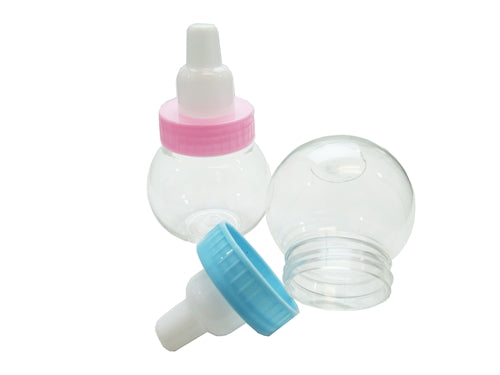 Botellas para baby shower REDONDAS rellenables de 3.25" (12)