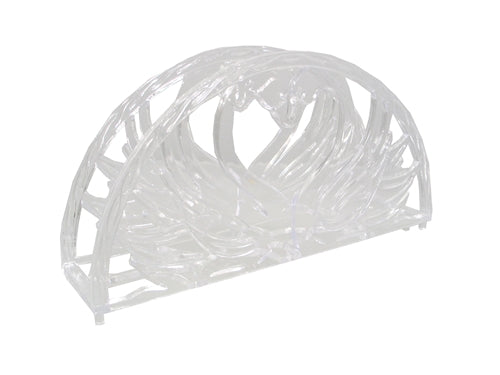 7" Plastic Party Napkin Holders - Double Swan Heart Design (12 Pcs)