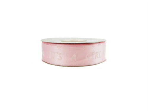 Load image into Gallery viewer, 7/8&quot; Satin Printed Ribbon - &quot;It&#39;s a Boy, It&#39;s A Girl&quot; (25 Yards)
