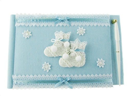 Premium Cloth Baby Shower "Bootie" Guest book w/ Pen (1 Pc)