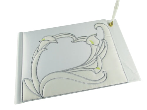 Premium Satin WEDDING - Guest Book - Calla Lily  (1)