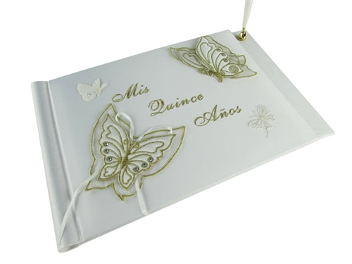 Load image into Gallery viewer, Premium Satin MIS QUINCE ANOS - Guest Book - Butterfly (1)

