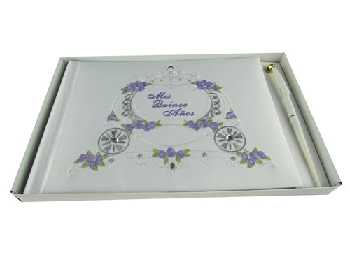 Load image into Gallery viewer, Premium Satin MIS QUINCE ANOS - Guest Book - Coach (1 Pc)
